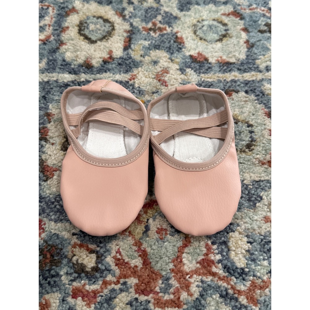 Stelle Ballet Shoes Toddler 7 Pink Elastic Strap Faux Leather NEW